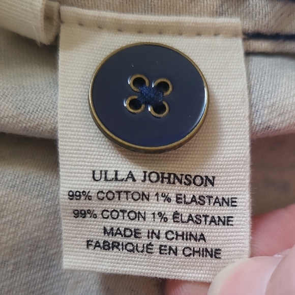 Ulla Johnson Blue and White Greer Floral Print Wide-leg Jeans - Size 8 - Picture 9 of 11